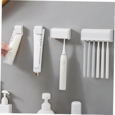 Punch-free Wall-mounted Toothbrush Holder Toothpaste Holder