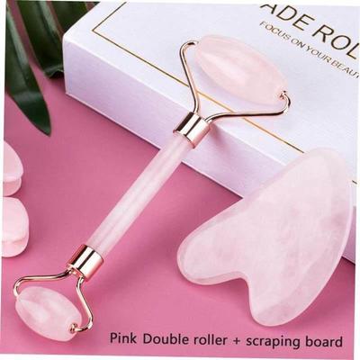 2pcs/set Face Spa Massager Neck Roller Gua Sha Scraper Board