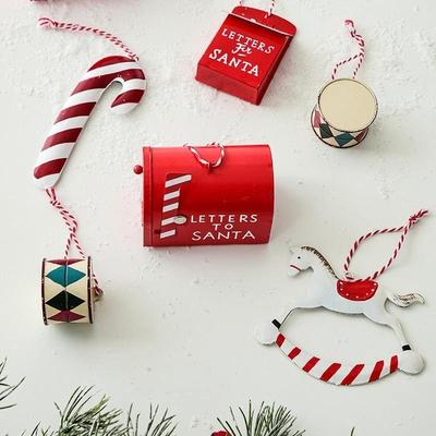 Iron Santa Ornament with Accessories, Christmas Tree Decor