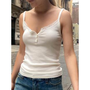 Women Strap Lace Button