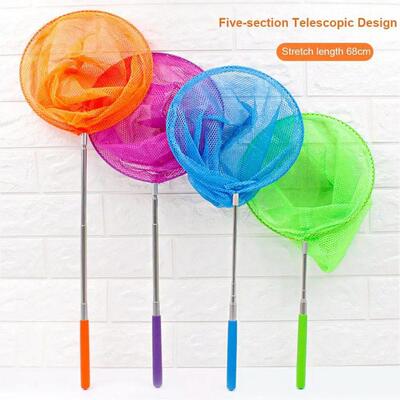 Colorful Fishing Net Anti-Slip Grip Pole Telescopic Butterfl