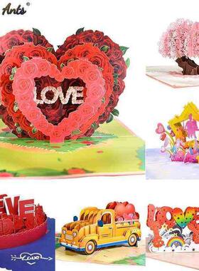 Pop Up Love Card Valentines Day Birthday Anniversary 3D Gree
