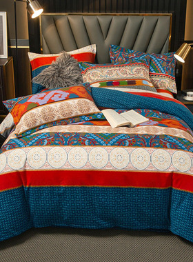 秋冬纯棉磨毛被套单件全棉加厚单人被罩150x200x230220x240四件套