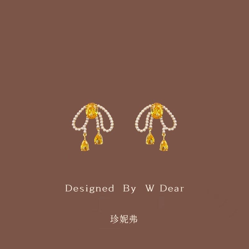 珍妮弗珍珠流苏耳坠女无耳洞耳夹蚊香盘复古气质耳环耳饰秋冬