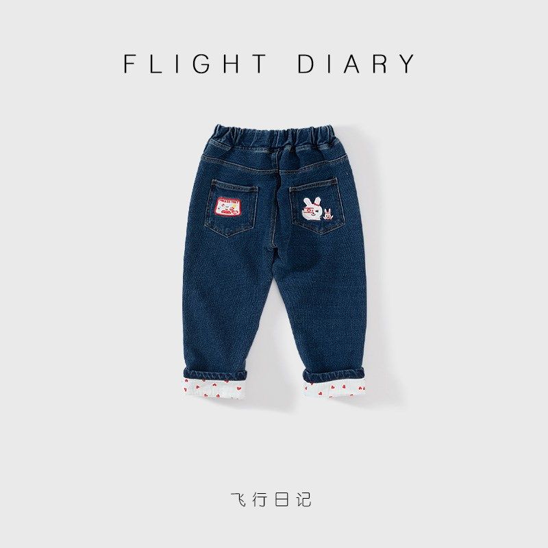 宝宝牛仔裤春秋儿童裤子纯棉男宝女宝休闲长裤男女童直筒裤百搭