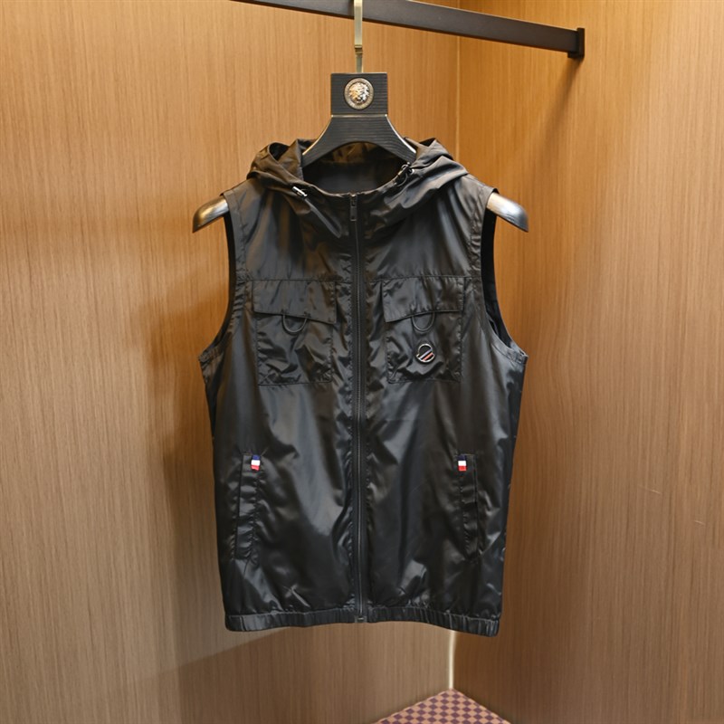 春秋季新款时尚简约马甲夹克男士欧货潮牌修身青年高品质连帽外套