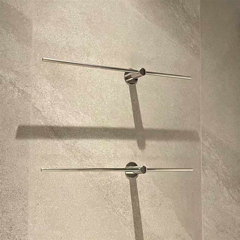 极简毛巾杆浴室毛巾架免打孔卫生间不锈钢洗手间毛巾架子云野风物