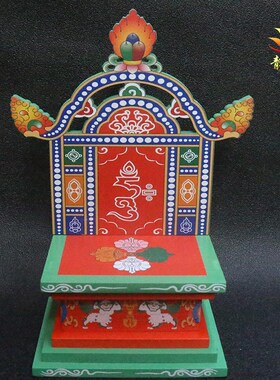 彩绘佛台供桌家用台佛桌木质佛龛现代小型香案贡桌供奉家用摆件