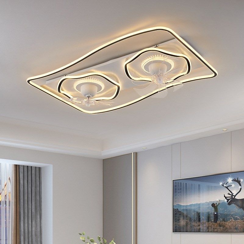 新款客厅风扇灯LED语音餐厅吸顶简约现代静音卧室一体电扇吊扇灯,家装灯饰光源,风扇灯,淘宝优惠券,粉丝福利购,淘宝优惠卷