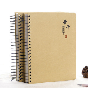 A4大号加厚线圈本学生办公用笔记本文具简约线环记事本子200张