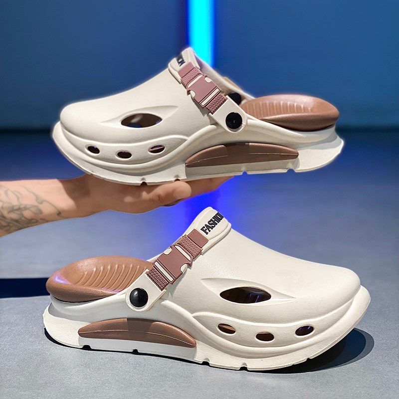 洞洞鞋男夏季外穿防滑耐磨包头拖鞋青少年大码45运动海边沙滩凉鞋,流行男鞋,包头拖,淘宝优惠券,粉丝福利购,淘宝优惠卷