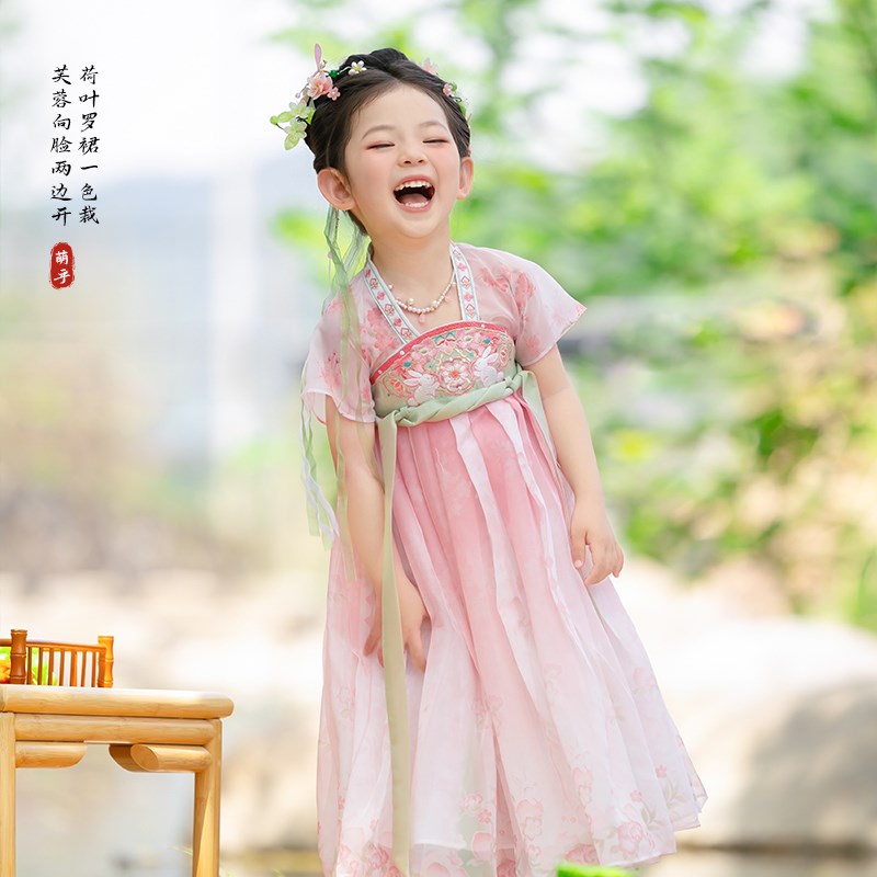 汉服女童夏季2025新款儿童古风仙气薄款公主连衣裙女宝国风礼服裙