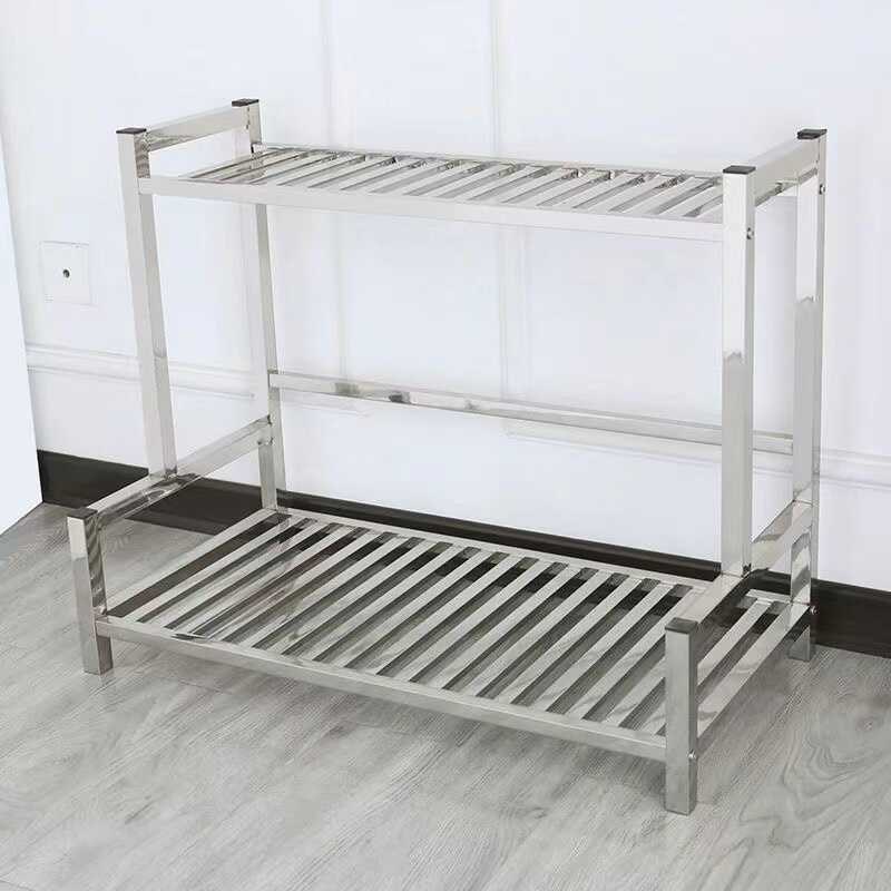 不锈钢大盆花架子落地式多层置物阳台客厅庭院花盆架阶梯式移动轮