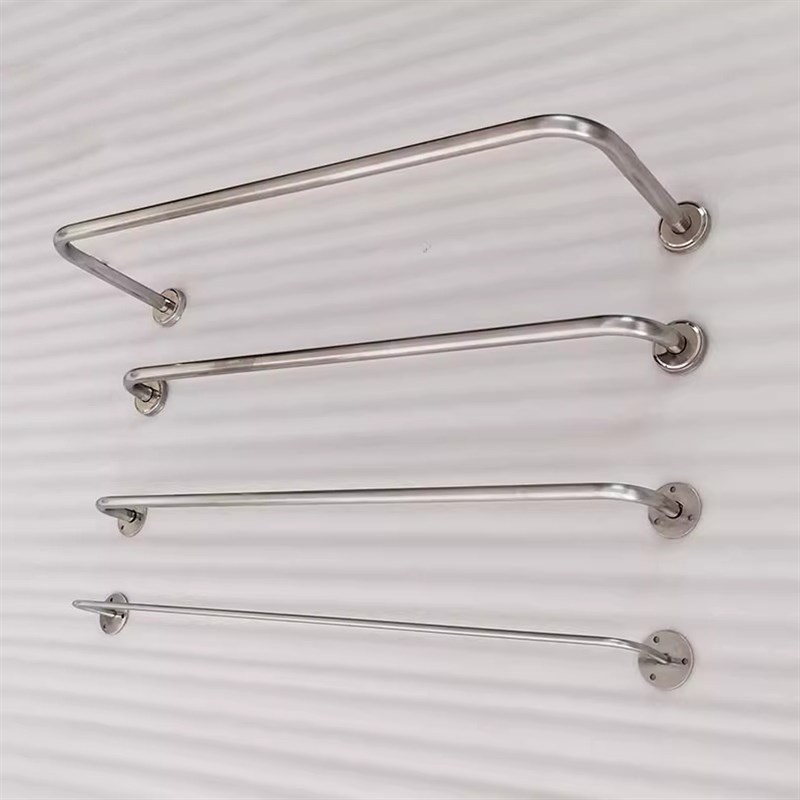 服装店挂衣架上墙U型壁挂式女装货架衣服展示架墙上挂衣杆不锈钢