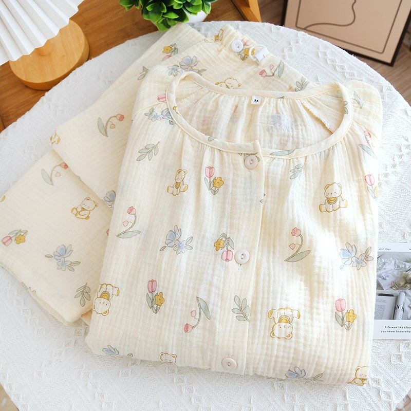 月子服春夏季纯棉纱布吸汗透气怀孕期孕妇睡衣产后哺乳大码喂奶衣,孕妇装/孕产妇用品/营养,家居服套装,淘宝优惠券,粉丝福利购,淘宝优惠卷