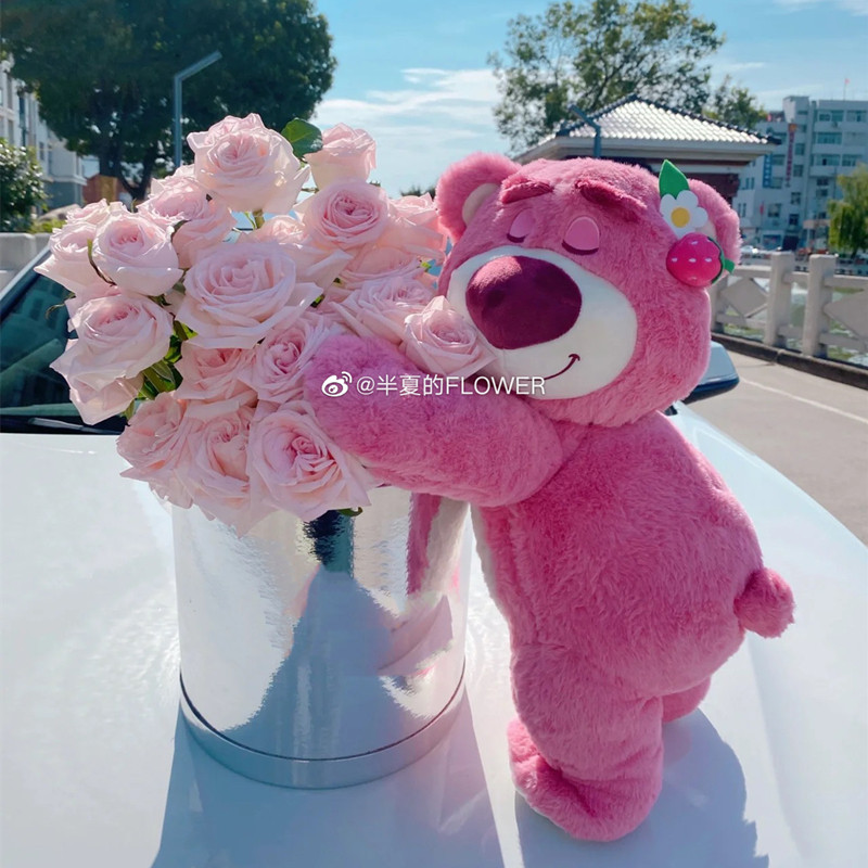 趴款草莓熊公仔毛绒玩具女生床上睡觉抱枕玩偶布娃娃情人节礼物