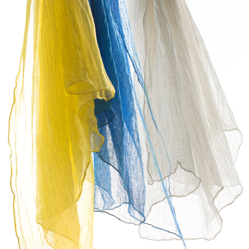 花椿诗意禅舞度母纱围巾女棉麻丝巾纯色披风沙滩防晒加长两用披肩