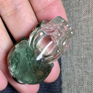 天然水晶红绿幽灵貔貅吊坠四季 花幽灵龙龟挂坠多宝貔貅貔貅戒指面