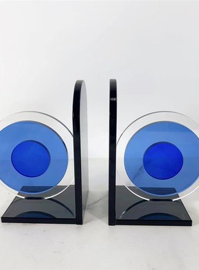 现代酒店别墅样板房家居酒柜书柜装饰品水晶弧形书档书靠摆件