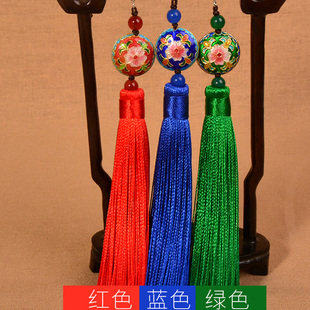 绿色民族风流苏长款 云南耳环女复古耳坠气质耳饰中国风旗袍耳坠