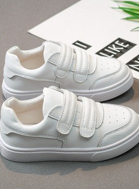 女童小白鞋真皮2021春秋新款儿童运动鞋白色软底男童休闲学生板鞋