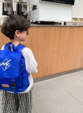 韩版男童小书包简约黑色宝宝尼龙背包儿童轻便外出幼儿园双肩包女