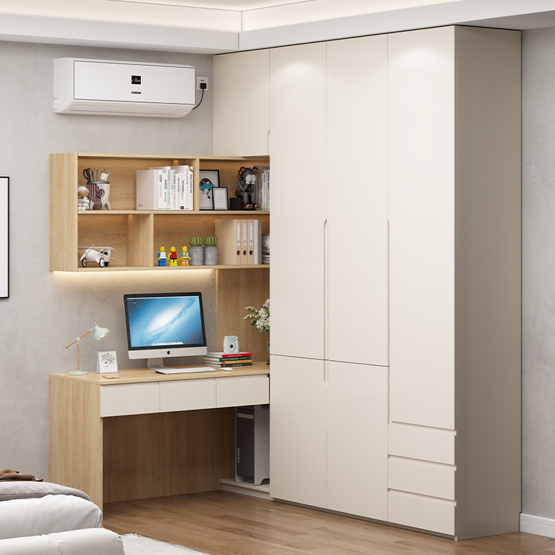 衣柜带书桌一体组合转角柜衣橱卧室电脑桌子家用角落写字台可定制