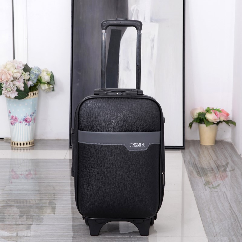 拉杆箱男女帆布小号学生布登机箱16寸黑旅行箱行李箱包密码箱皮箱