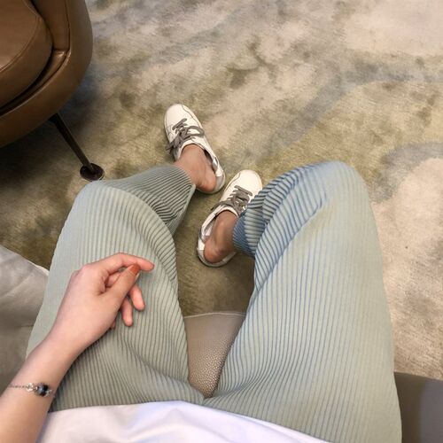 孕妇阔腿奶奶裤子春o夏外穿薄款时尚直筒休闲裤九分哈伦百褶冰丝