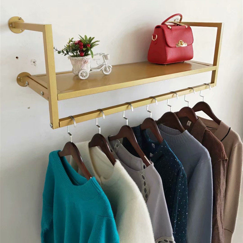 欧式服装店展示架上墙壁挂式挂衣架组合童装店女装店货架衣服架子