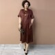 夏季 遮肉国风中老年气质裙子 连衣裙加肥大码 新款 重磅真丝妈妈短袖