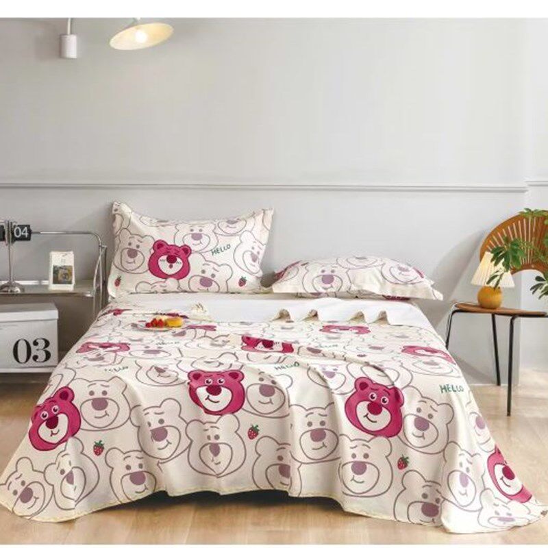 【新品】棉小竹粗布床单不起球老粗布清爽三件套四季款单双人睡单