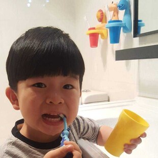 圆形挂墙婴幼儿潮流幼儿园嗽口儿童牙刷牙杯套装卡通个性小女孩