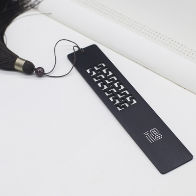 古典中国风福檀木镶银丝窗棂书签韵味十足 送礼佳品 木质刻字