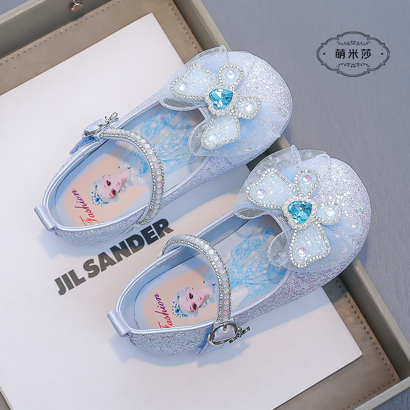 儿童皮鞋公主鞋2023春秋新款水钻鞋子女宝宝水晶鞋女童单鞋女童鞋