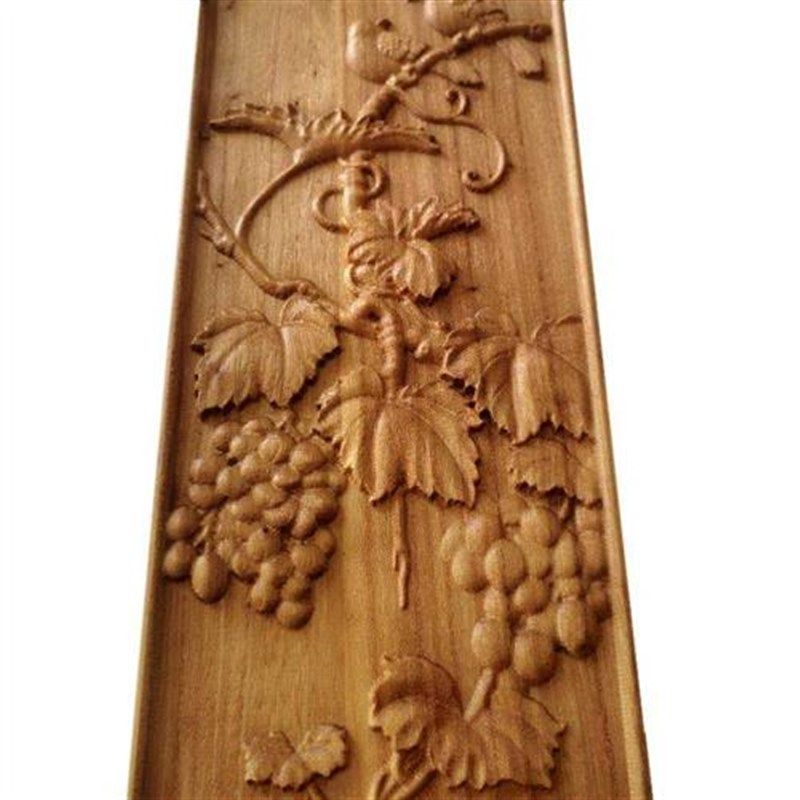 新中式浮雕木版画 榆木雕花装饰木板 家具床边柜门木贴花隔断镂空