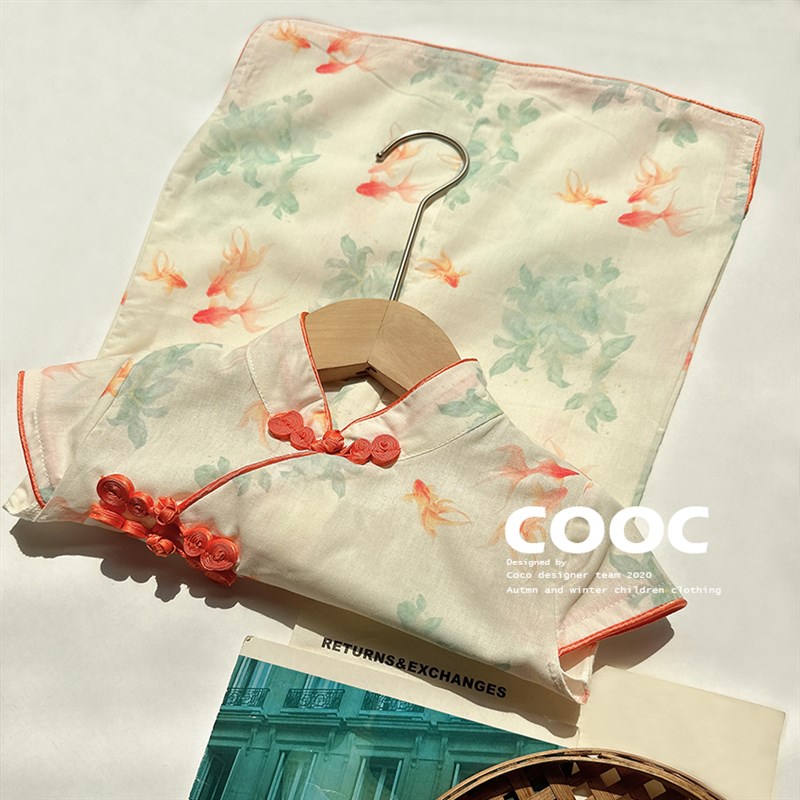 2025夏季新款女童旗袍小女孩洋气中国风清新洋气古风连衣裙女宝宝