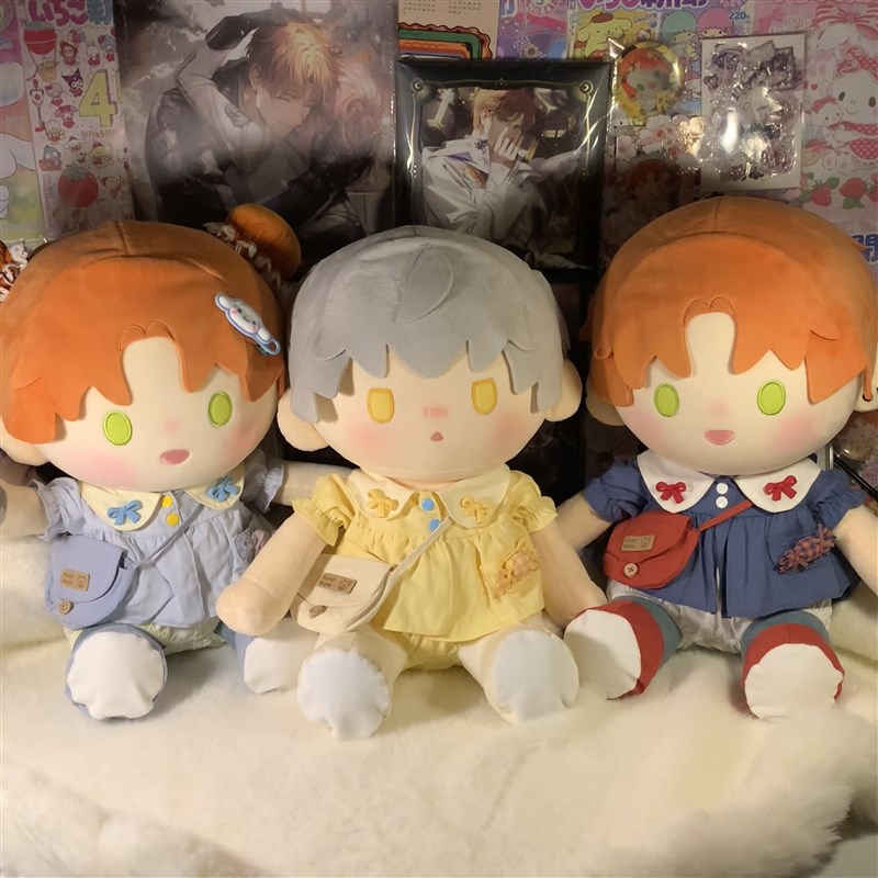 娃岛联萌x小猫冻梨棉花娃娃40cm娃衣兜兜幼稚园可爱套装一番赏正