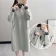 外出哺乳衣d服长款 加绒加厚200斤孕妇喂奶衣 过膝卫衣连衣裙秋冬季