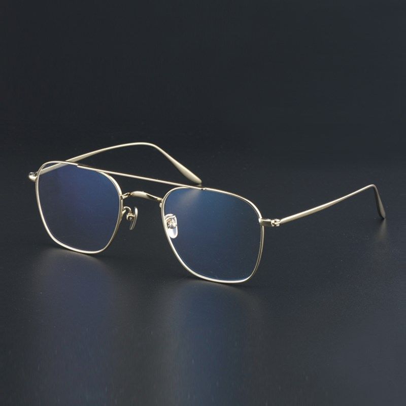 高启强双梁纯钛眼镜架近视眼镜框男大脸加宽圆脸配变色镜全框5017