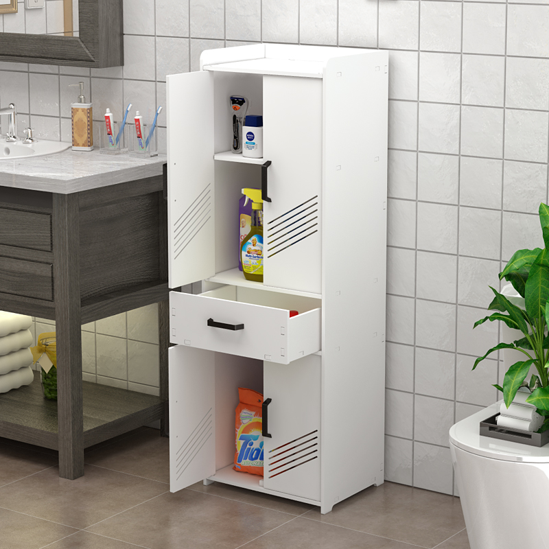 卫生间浴室置物架 洗漱台旁洗浴用品收纳柜 马桶洗衣机侧边夹缝架