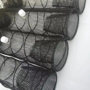 工厂销新款小老鼠超厚黑色优质方格E网弹簧款鳝鱼笼泥.鳅鱼笼一字