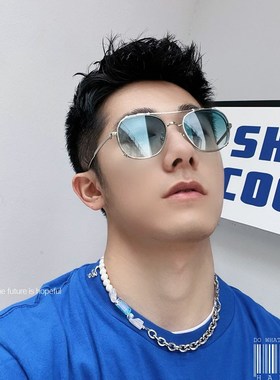 日夜两用个性可拆卸夹片墨镜UwV400薄荷绿双层金属框双色太阳眼镜