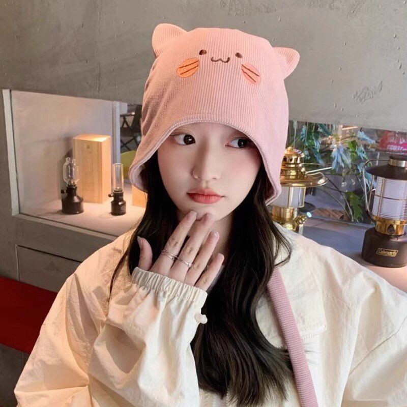 月子帽产后秋冬季孕妇帽子女款坐月子10月针织P包头帽显脸小毛线