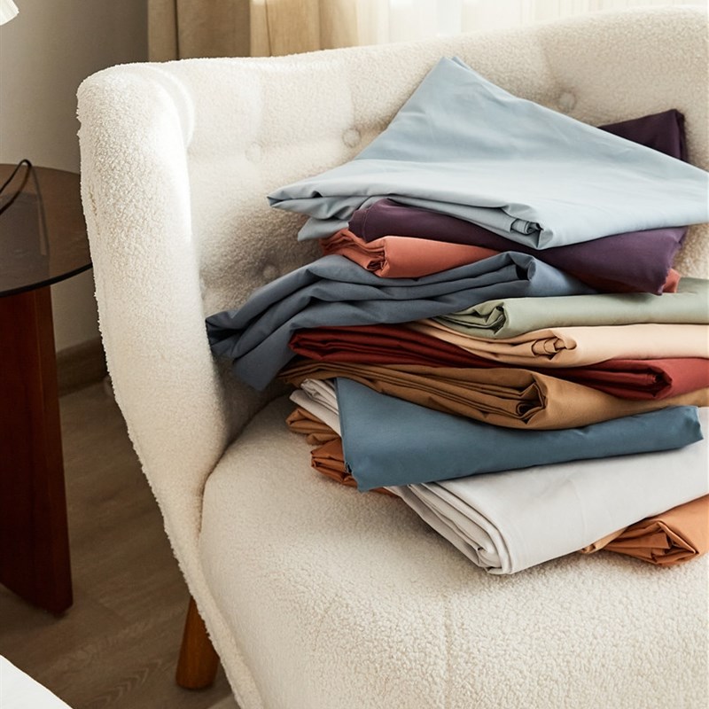秋冬北欧纯色混搭A类50支纯棉加厚保暖磨毛床单搭配单品莫兰迪色