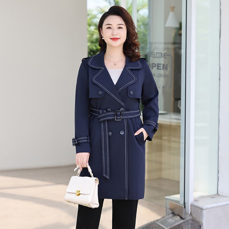胖妈妈高级感风衣大码女装上衣中长款宽松遮肚子气质新款春装大衣