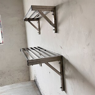 不锈钢挂墙三角架置物架壁挂式支架沥水厨房长条加厚车库墙壁货架