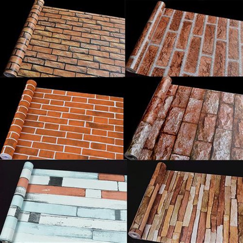 砖纹墙纸自粘壁纸烧烤店面防水仿砖墙裙墙贴饭店墙围自贴墙纸餐饮