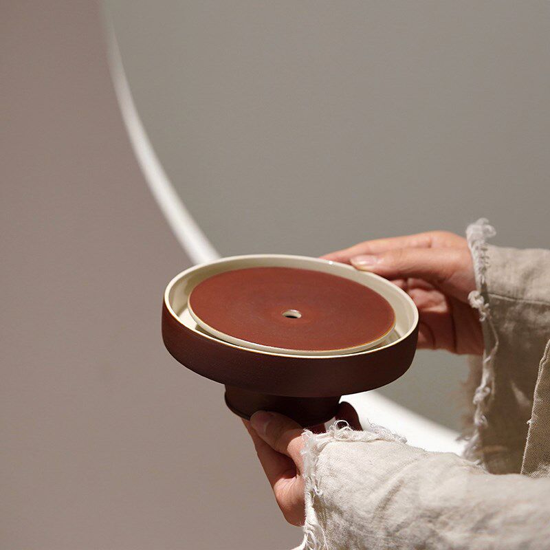 仓巴鹿人 棠梨含霜壶承 紫砂壶干泡盘茶盘茶道杯垫茶托底座茶壶垫