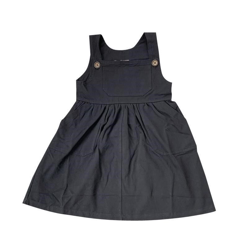 2024春秋女童宝宝韩版纯色洋气宽松工装背带裙无袖连衣裙潮